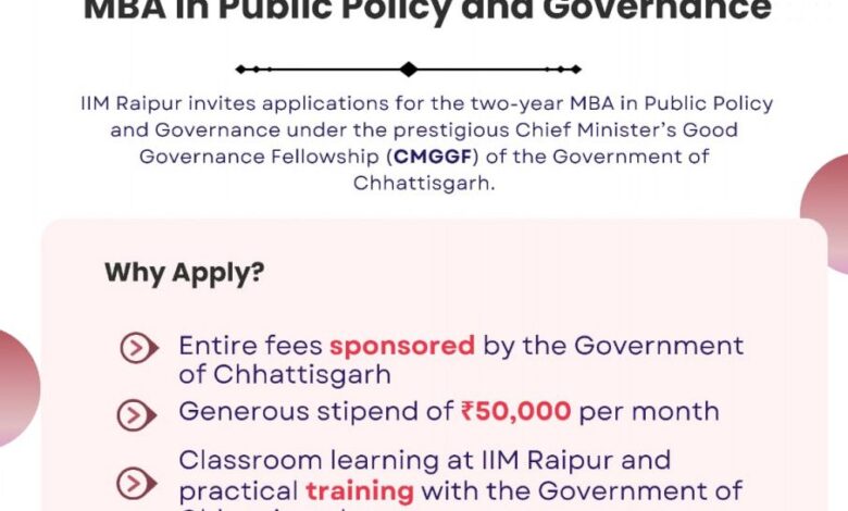 मुख्यमंत्री सुशासन फेलोशिप से युवाओं को मिलेगा प्रशासनिक क्षेत्र में करियर का अवसर…. मुख्यमंत्री सुशासन फेलोशिप से युवाओं को मिलेगा प्रशासनिक क्षेत्र में करियर का अवसर….