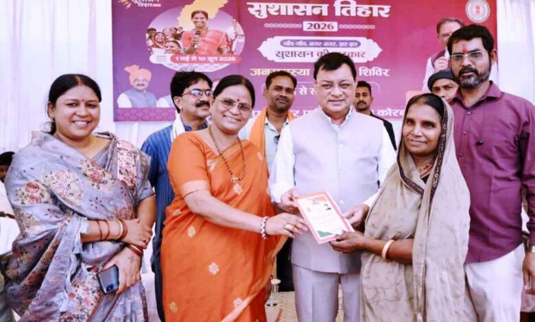 सुशासन तिहार का आयोजन, जनसमस्याओं के प्रति राज्य सरकार की संवेदनशीलता – उद्योग मंत्री लखनलाल देवांगन…… सुशासन तिहार का आयोजन, जनसमस्याओं के प्रति राज्य सरकार की संवेदनशीलता – उद्योग मंत्री लखनलाल देवांगन……