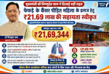 मुख्यमंत्री विष्णुदेव साय ने कैंसर पीड़ित महिला के उपचार हेतु स्वीकृत की 21.69 लाख रुपये की सहायता…..