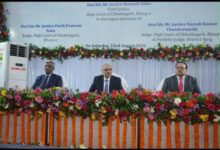 मुख्य न्यायाधिपति रमेश सिन्हा ने दुर्ग में नवीन न्यायालय भवन के निर्माण हेतु किया भूमिपूजन…..