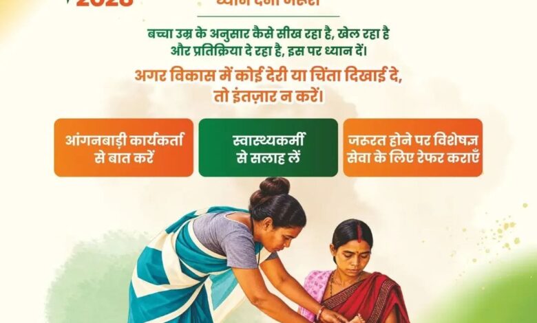 सेवा की कहानी : हर बच्चे के विकास पर नजर, समय पर मिल रही सही सलाह और विशेषज्ञ सेवाएं, पोषण माह 2026 में बच्चों के विकास की निगरानी और देखभाल पर विशेष जोर…..