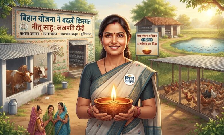 बिहान योजना ने बदली किस्मत, 4 आजीविका साधनों से प्रतिमाह 80 हजार कमाकर ‘लखपति दीदी’ बनीं छत्तीसगढ़ की नीतू साहू… बिहान योजना ने बदली किस्मत, 4 आजीविका साधनों से प्रतिमाह 80 हजार कमाकर ‘लखपति दीदी’ बनीं छत्तीसगढ़ की नीतू साहू…