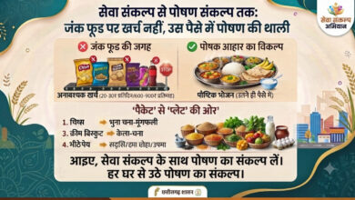सेवा संकल्प से पोषण संकल्प तक : जंक फूड पर खर्च नहीं, उस पैसे में पोषण की थाली….