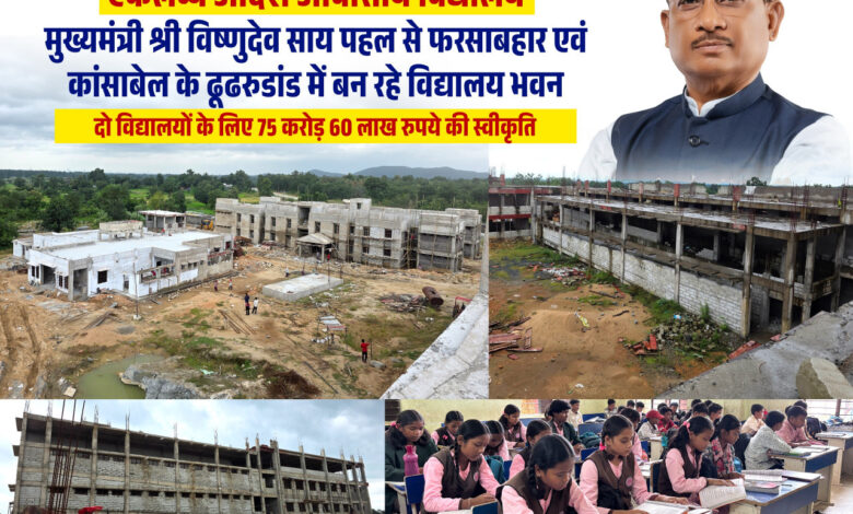 आदिवासी विद्यार्थियों को मिलेंगी आधुनिक शिक्षा और आवासीय सुविधाएं, जशपुर में एकलव्य विद्यालयों के नए भवनों का निर्माण तेज…. आदिवासी विद्यार्थियों को मिलेंगी आधुनिक शिक्षा और आवासीय सुविधाएं, जशपुर में एकलव्य विद्यालयों के नए भवनों का निर्माण तेज….