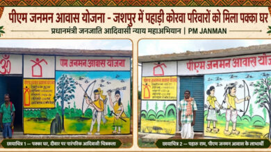 प्रधानमंत्री आवास योजना से जशपुर में साकार हो रहे हजारों परिवारों के सपने, पक्के आशियानों से बदल रही जिंदगी…..